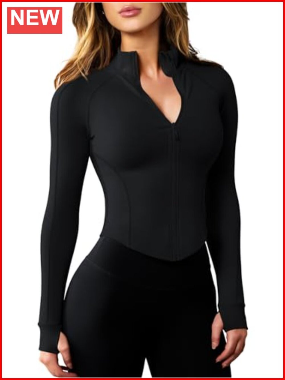 Women's Workout Jacket Lightweight Zip Up Cropped Yoga Gym Top